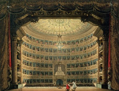 La Scala, Milan, during a performance by Italian School